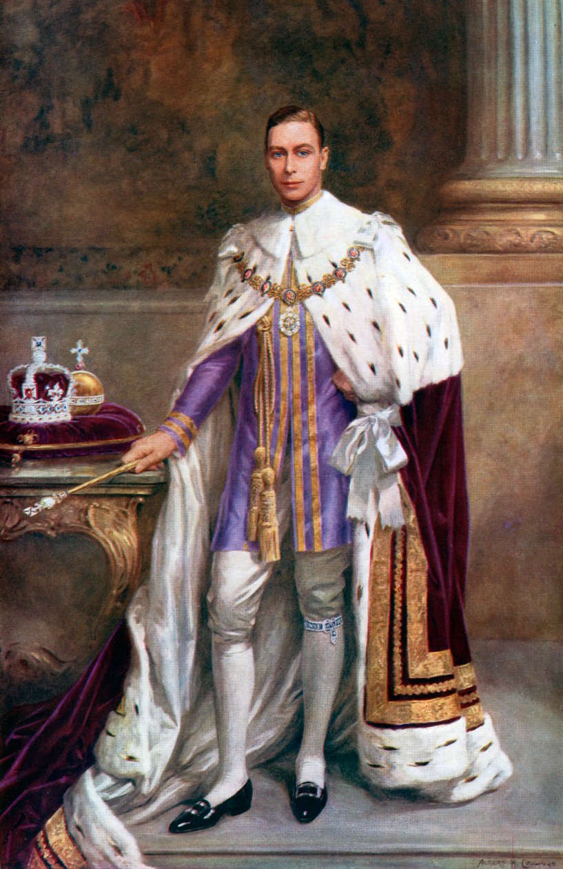 Re Giorgio VI in abiti di incoronazione, 1937 da Albert Henry Collings