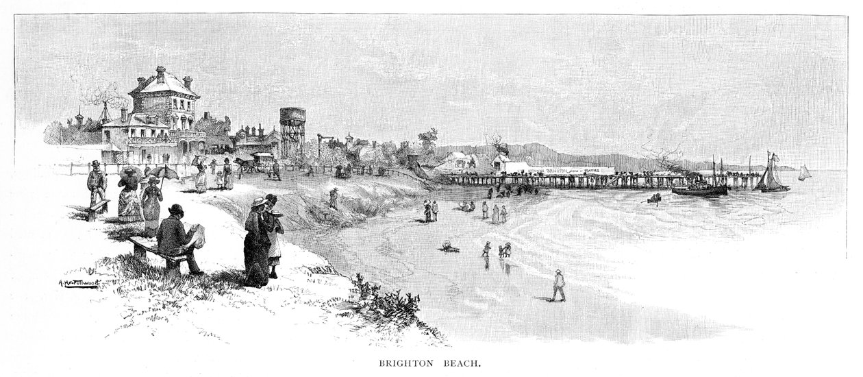 Spiaggia di Brighton, Melbourne, Victoria, Australia, 1886 da Albert Henry Fullwood