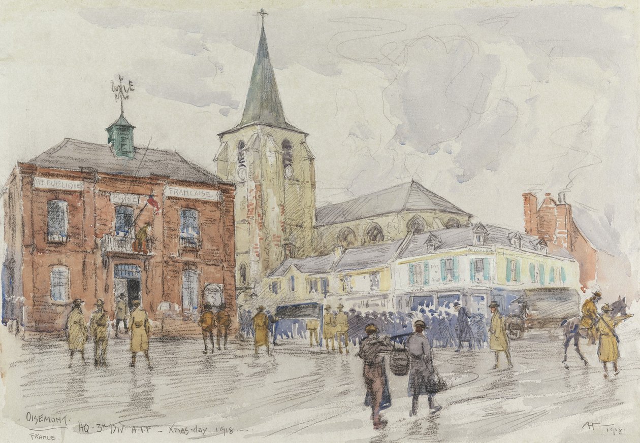 Oisemont, Quartier Generale della 3ª Divisione, 1918 da Albert Henry Fullwood
