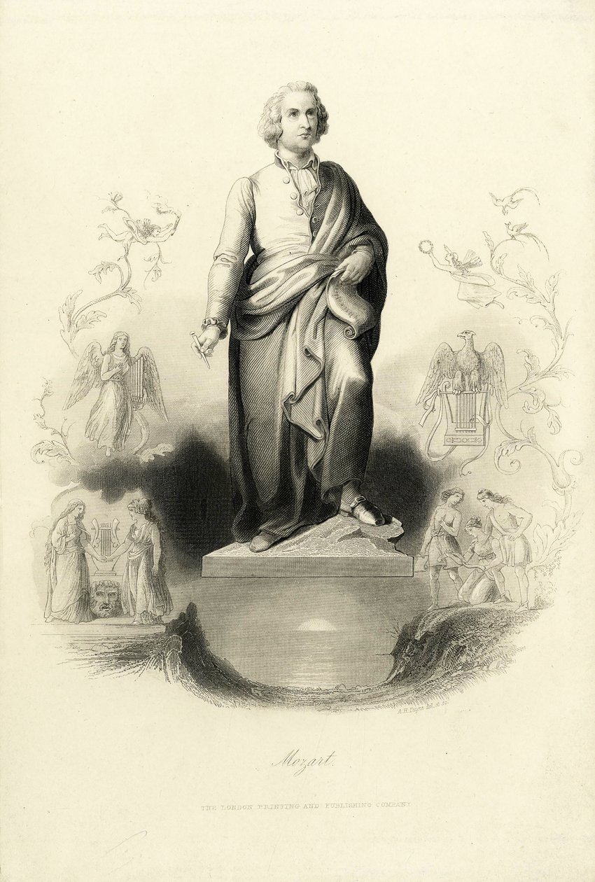 Monumento a Mozart al Mozartplatz, 1842 da Albert Henry Payne