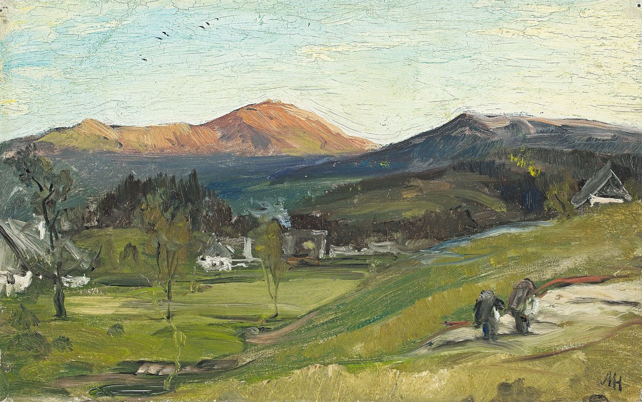 Albert Hertel - Vista sul Krummhübel verso la Schneekoppe, 1862 da Albert Hertel