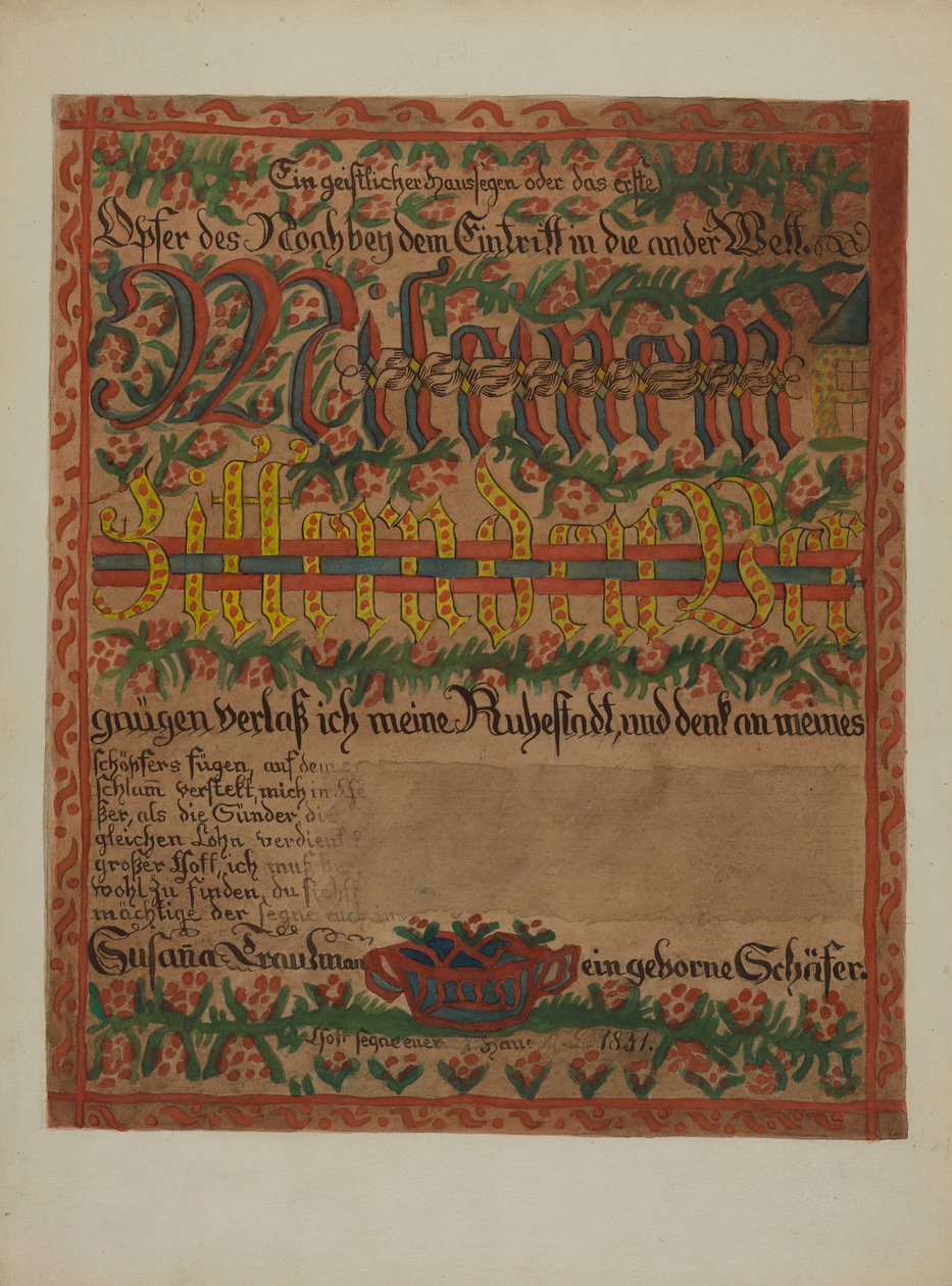 Certificato di morte tedesco della Pennsylvania da Albert J. Levone