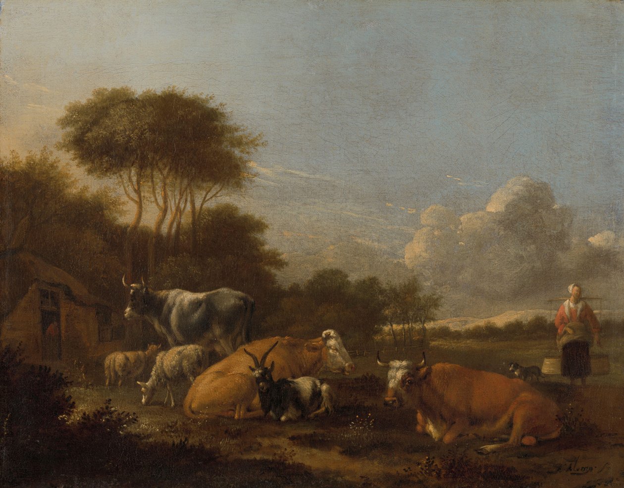 Paesaggio con bestiame da Albert Jansz Klomp