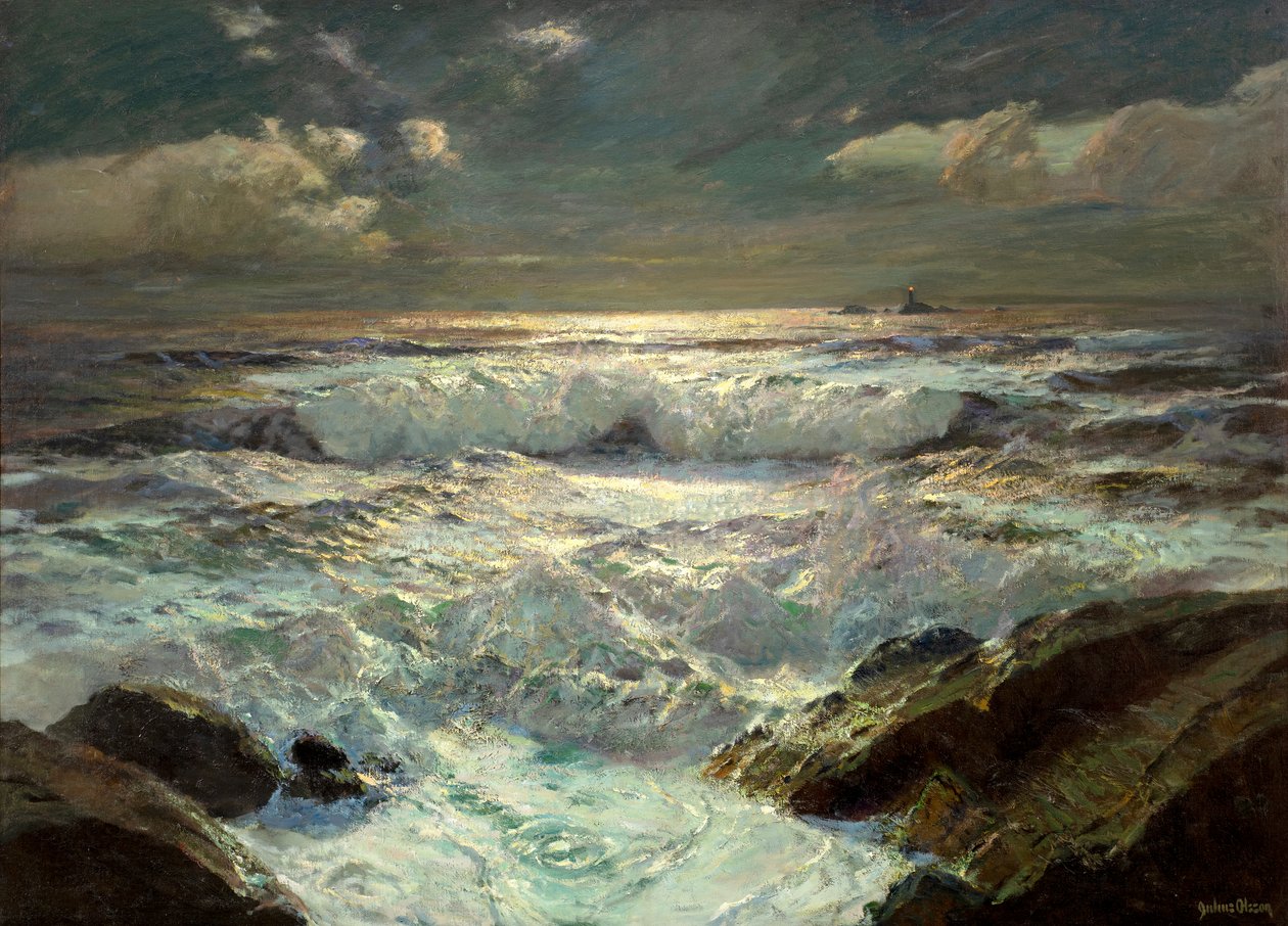 La luce dei Longships (olio su tela) da Albert Julius Olsson
