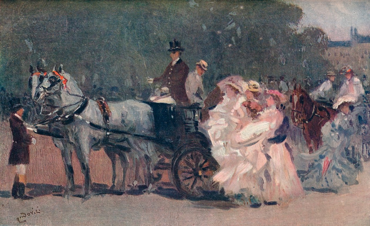 Tulle bianco e rosa. - Nel parco, c. 1900 da Albert Ludovici