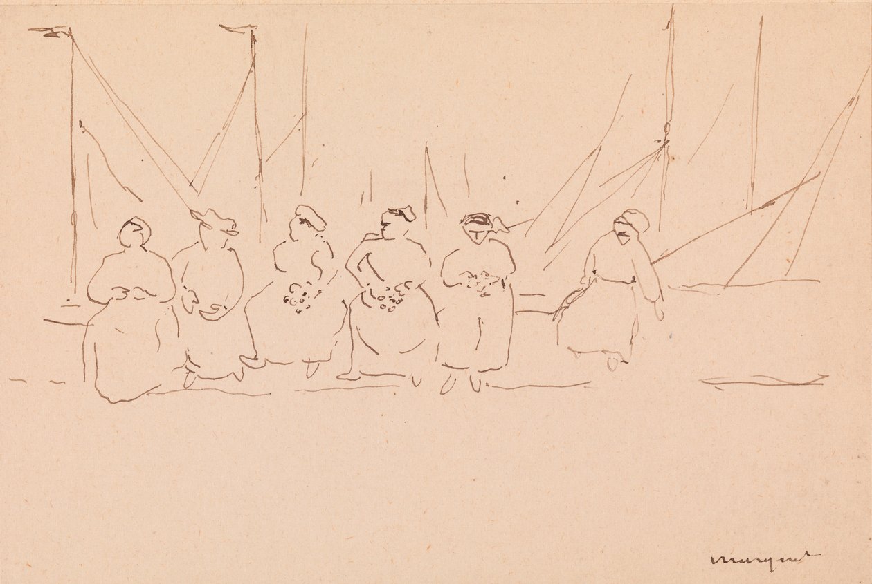 Sei donne su un molo da Albert Marquet