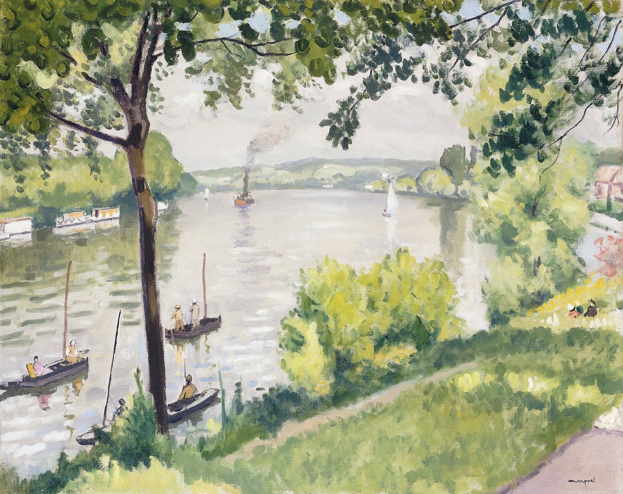 Le rive di Triel (Il rimorchiatore) da Albert Marquet