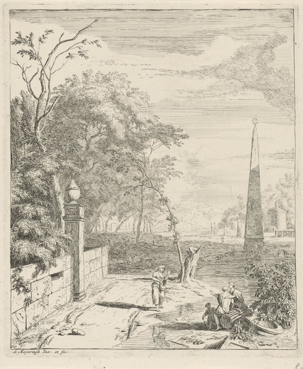 Paesaggio con un obelisco da Albert Meyering