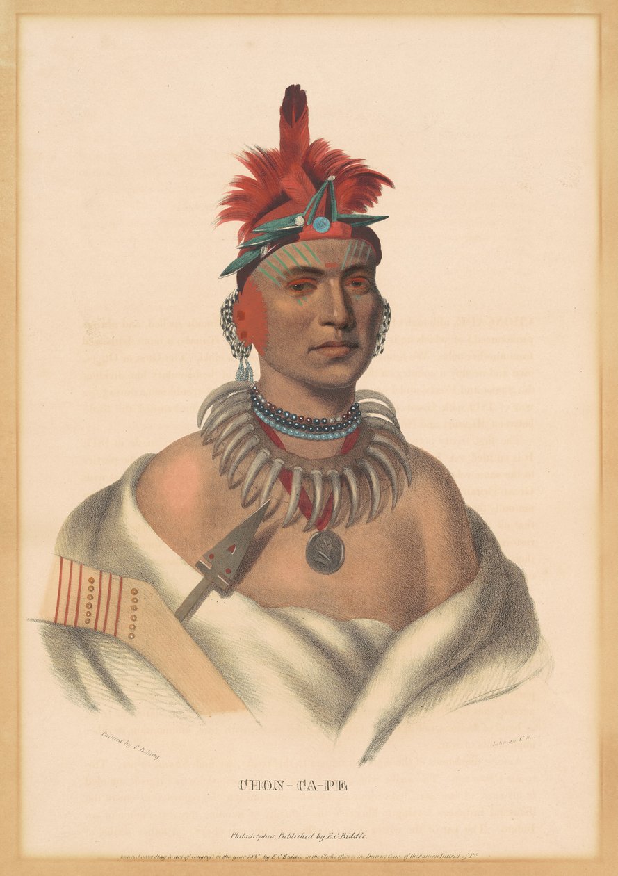Chon-Ca-Pe da Albert Newsam, after Henry Inman, after Charles Bird King
