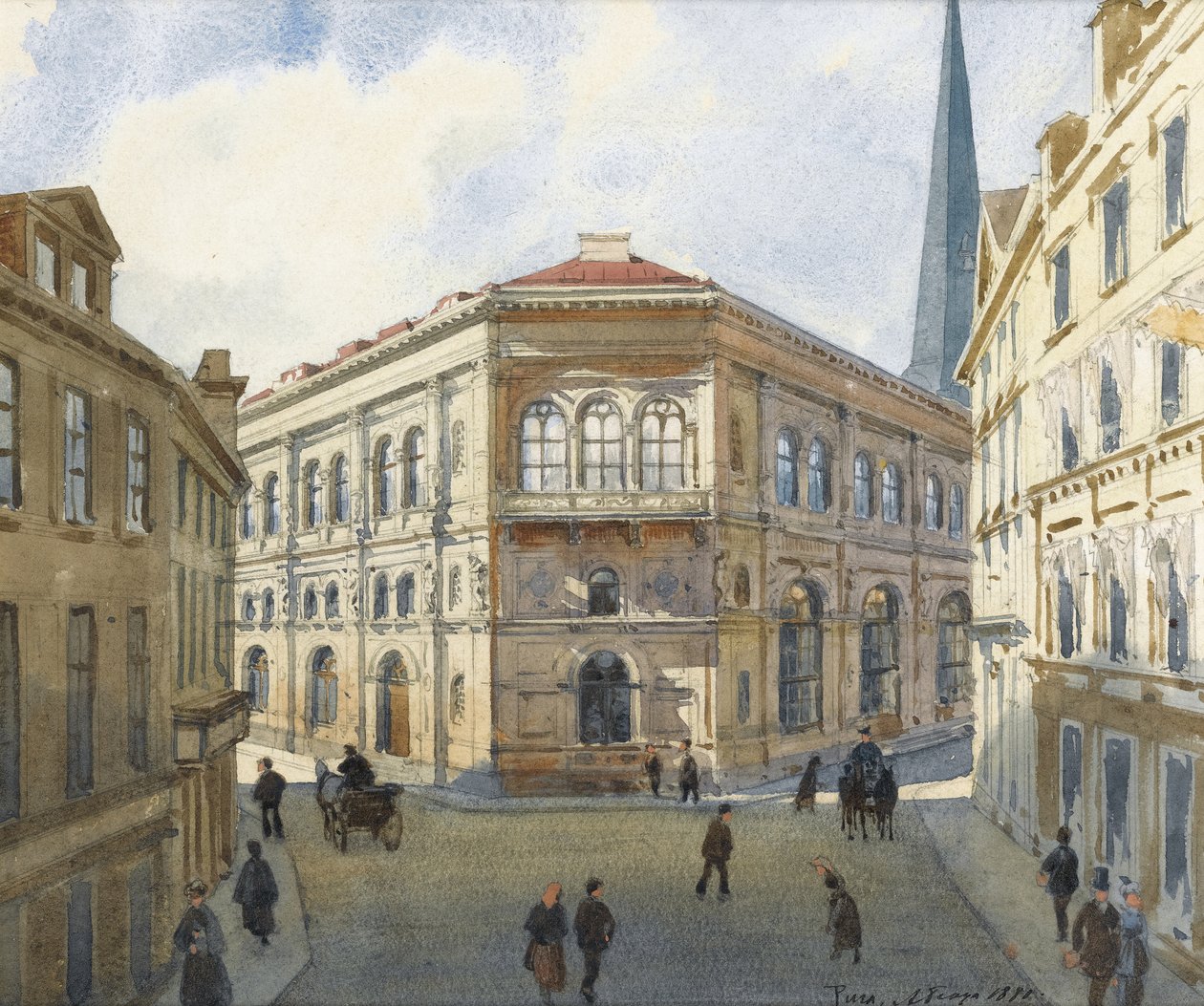Vista della Borsa di Riga da Albert Nikolaevich Benois