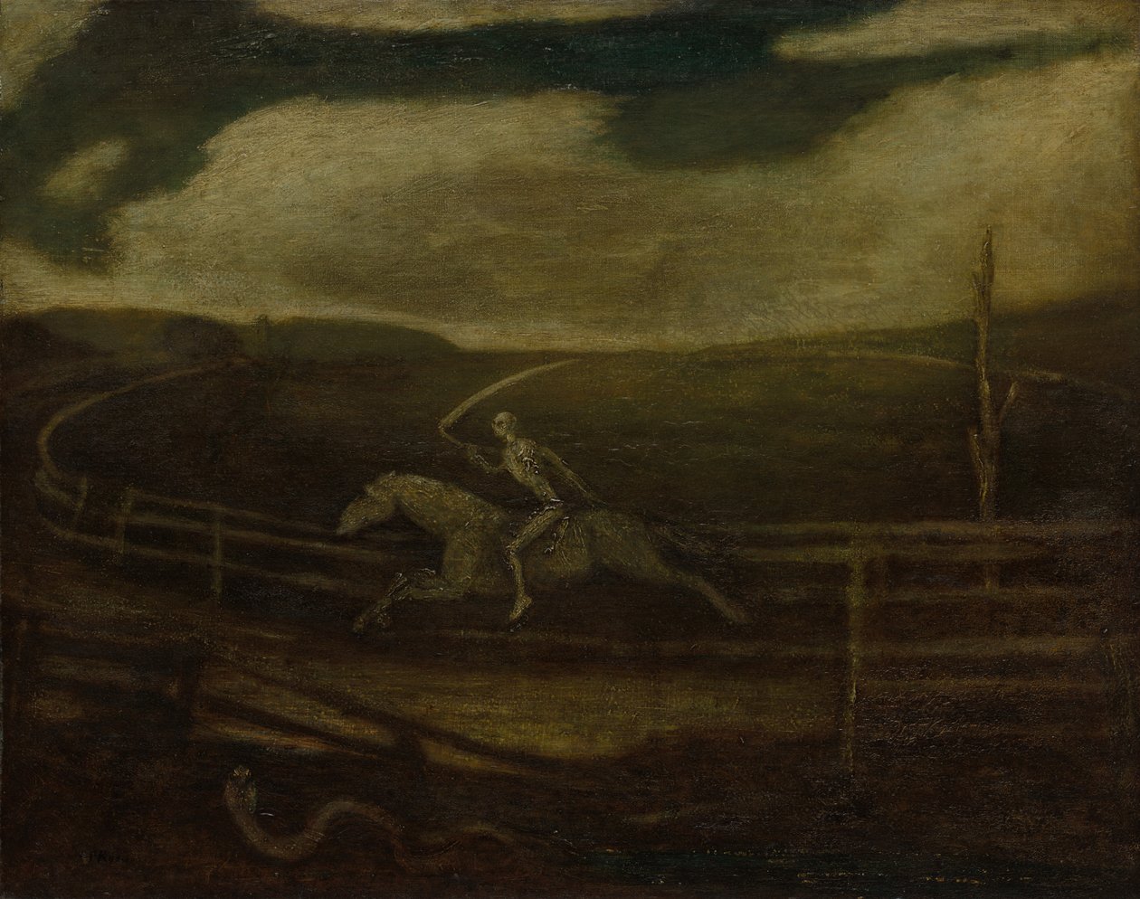 La pista da corsa Morte su un cavallo pallido, c. 1896-1908 da Albert Pinkham Ryder