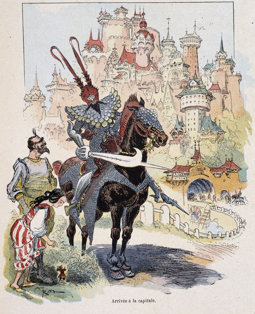 Arrivo nella capitale - in "I viaggi di Gulliver" di Swift, ill. da Robida da Albert Robida