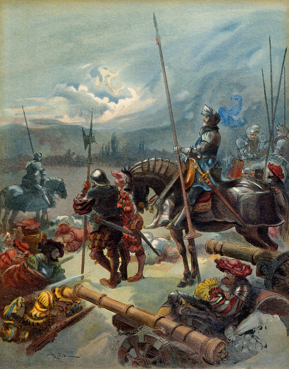 Quinta guerra italiana: la notte di Marignano da Albert Robida