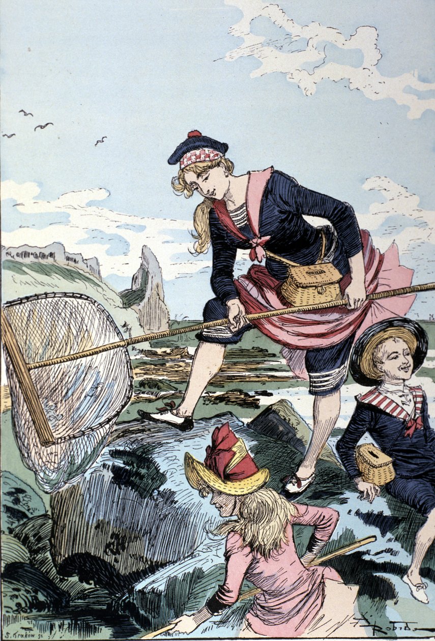 Pesca di gamberi di mare da Albert Robida