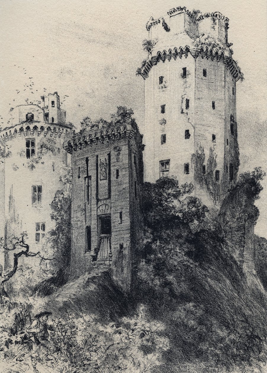 Fortezza di Largoet (torri di Elven) - Vecchia Francia - Bretagna - testo, disegni e litografie di Albert Robida da Albert Robida