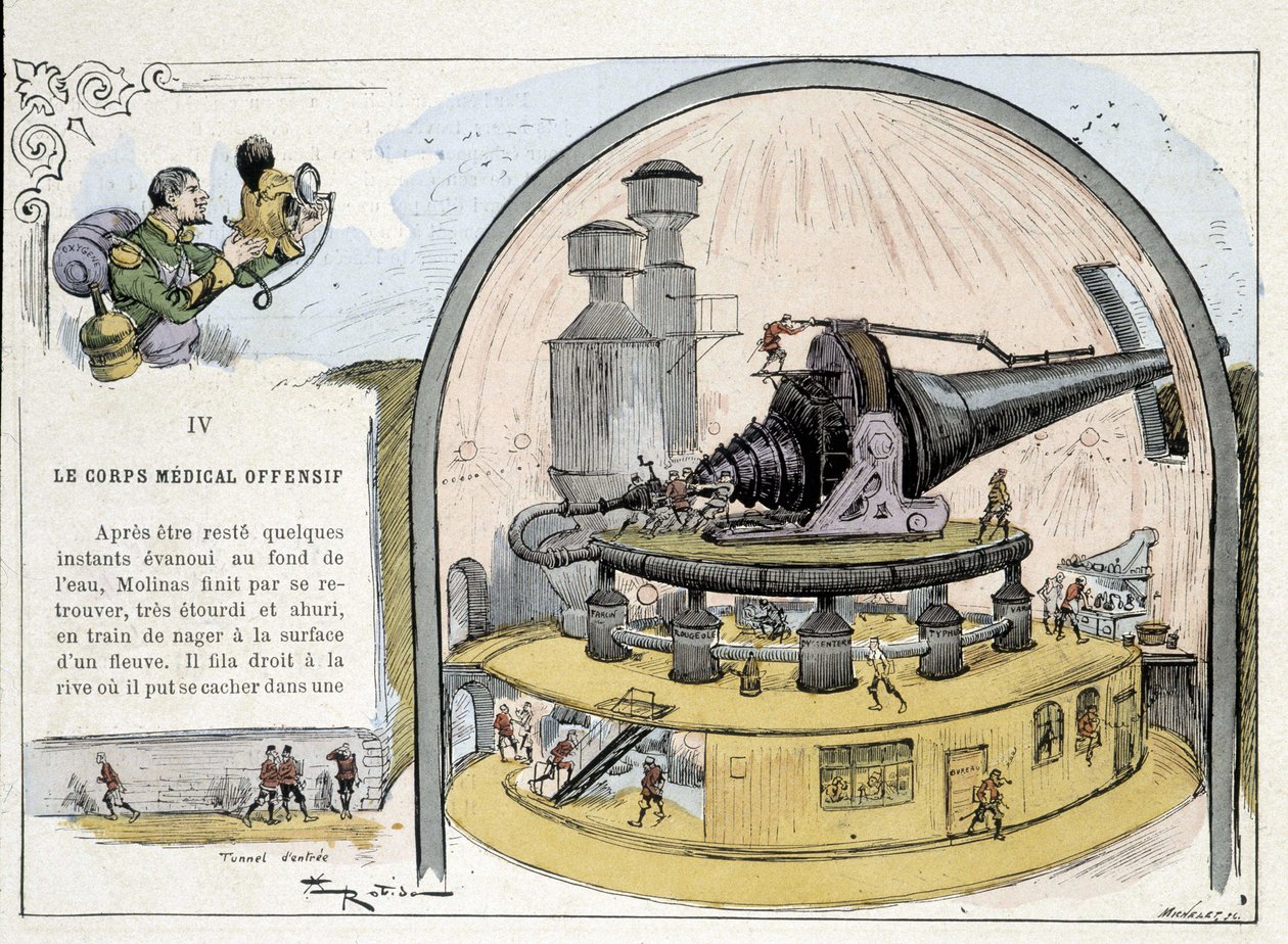 Cannone futuristico - in "La guerra nel ventesimo secolo" di Robida da Albert Robida