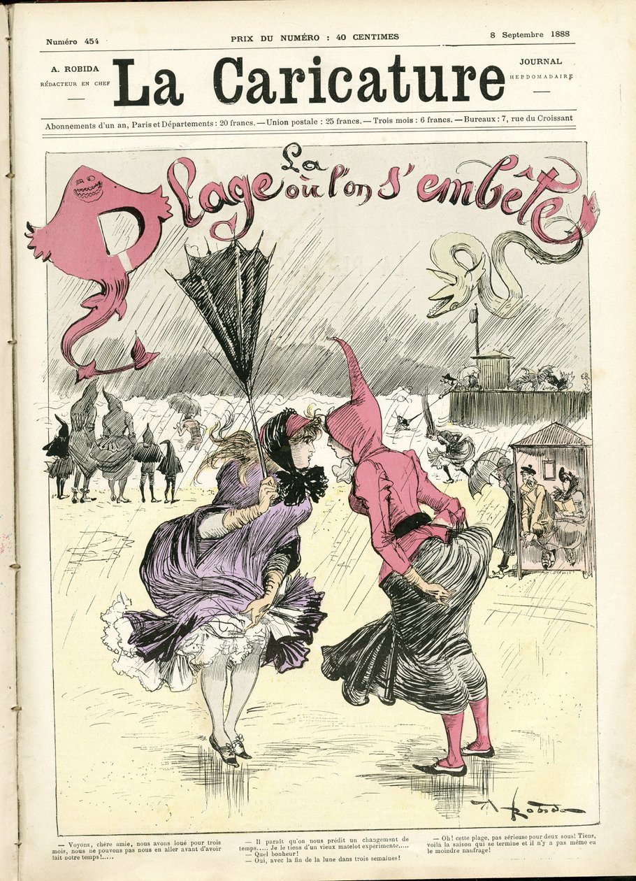 Illustrazione di Albert Robida (1848-1926) per la copertina di La Caricature (1880) da Albert Robida