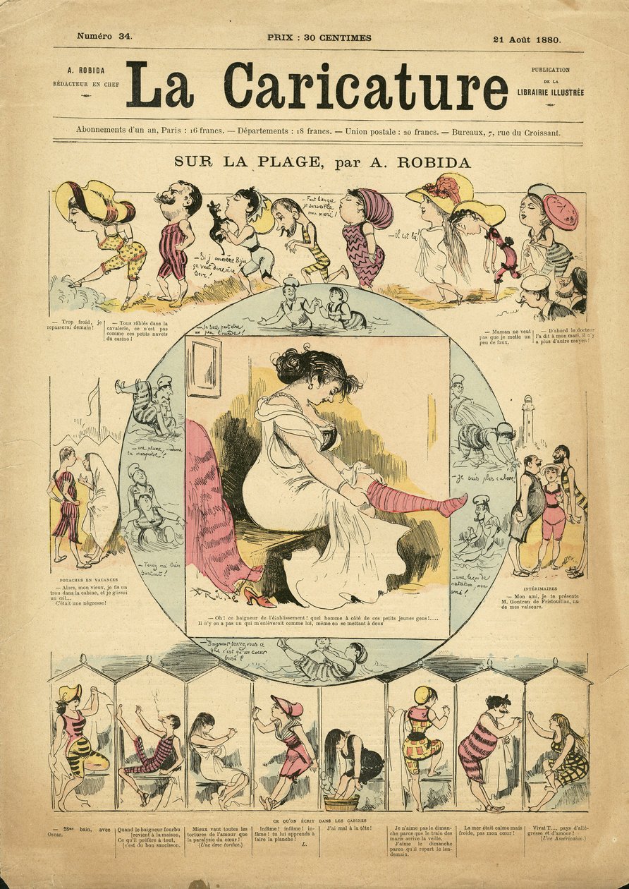 Illustrazione di Albert Robida (1848-1926) per la copertina di La Caricature (1880) da Albert Robida