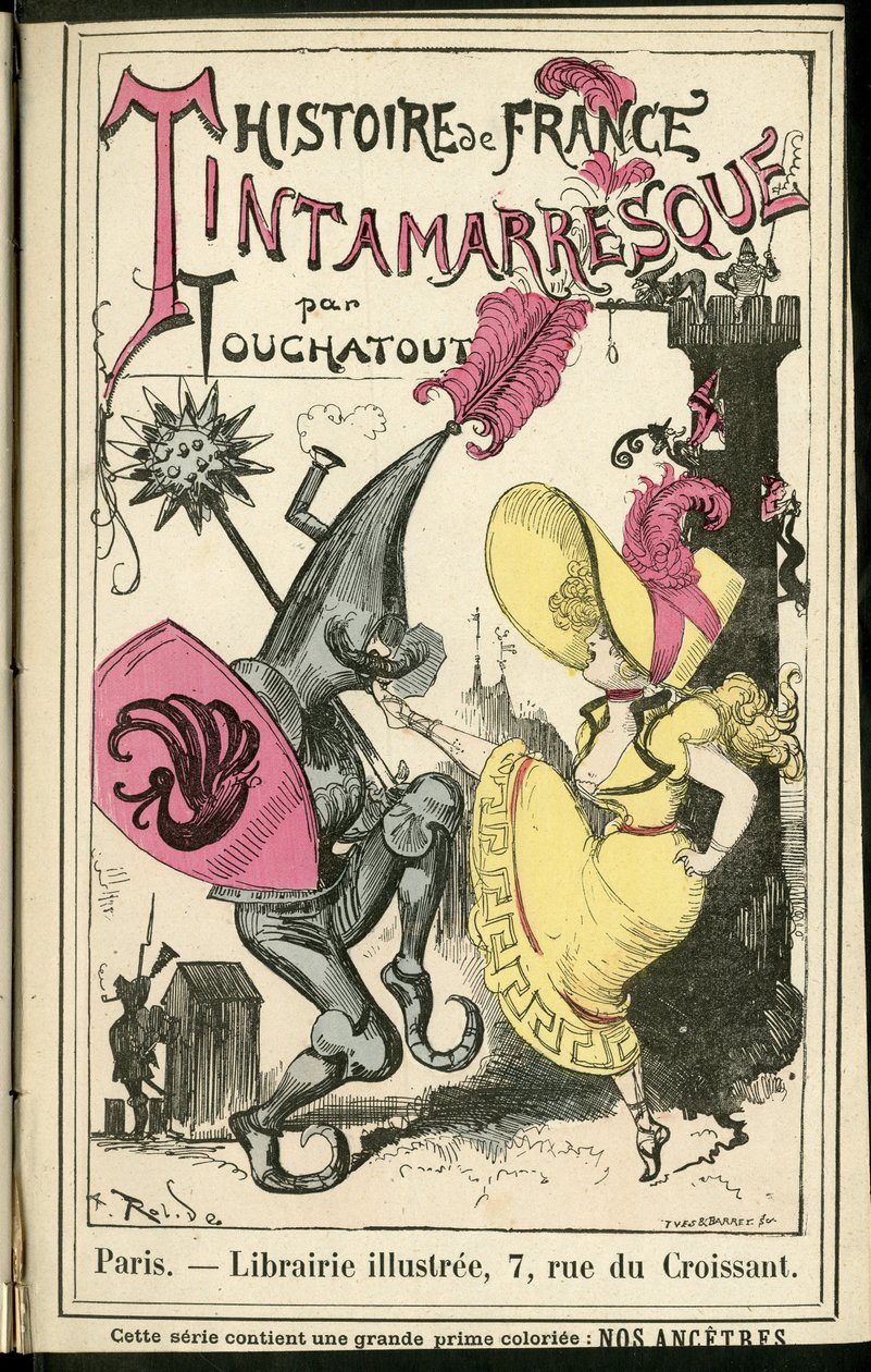 Illustrazione di Albert Robida (1848-1926) in Histoire de France tintamarresque, ca. 1880 - Storia, Danza da Albert Robida