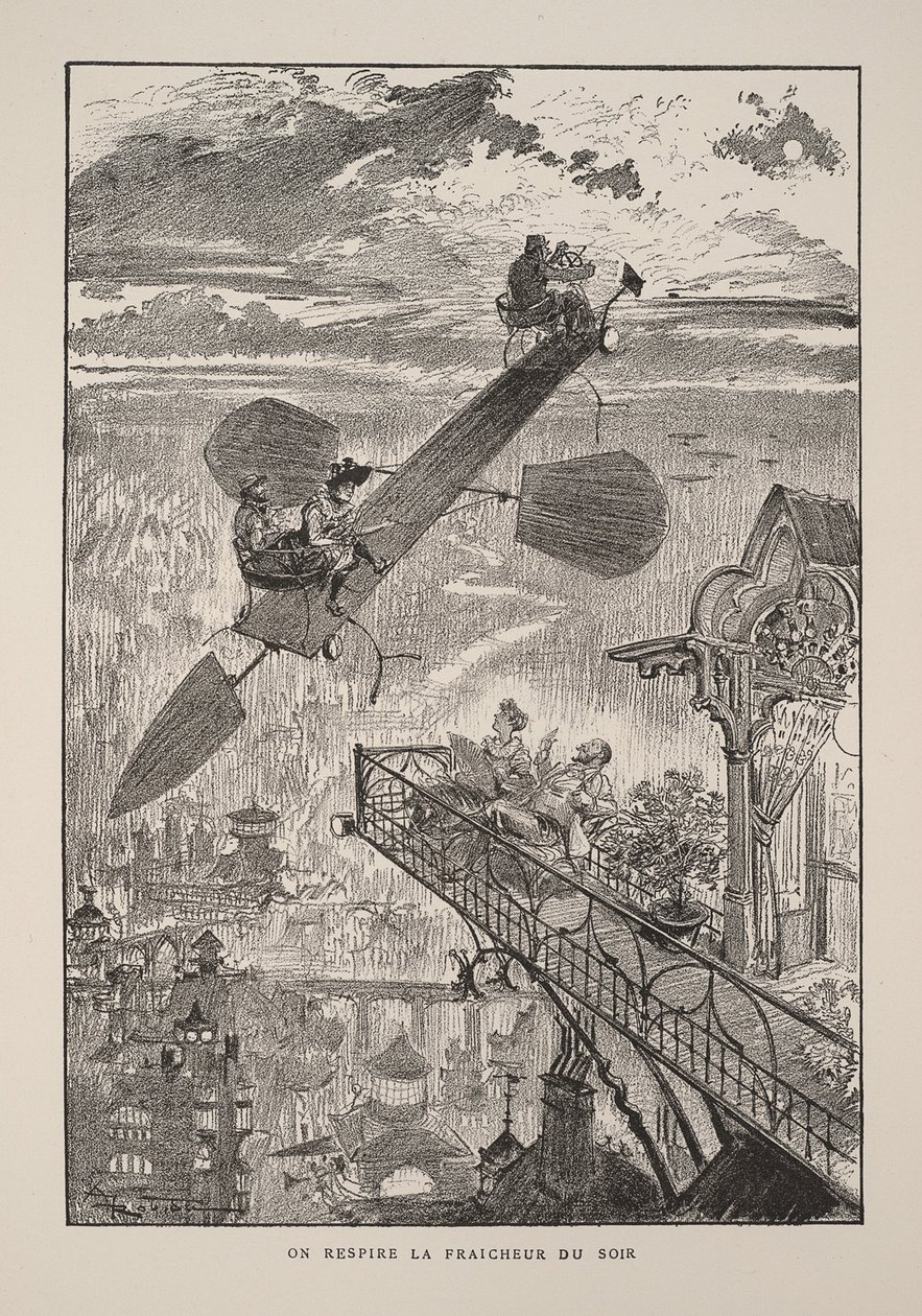 Illustrazione per Le vingtième siècle: La vie électrique da Albert Robida