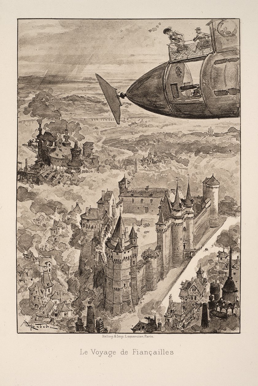 Illustrazione per Le vingtième siècle: La vie électrique da Albert Robida