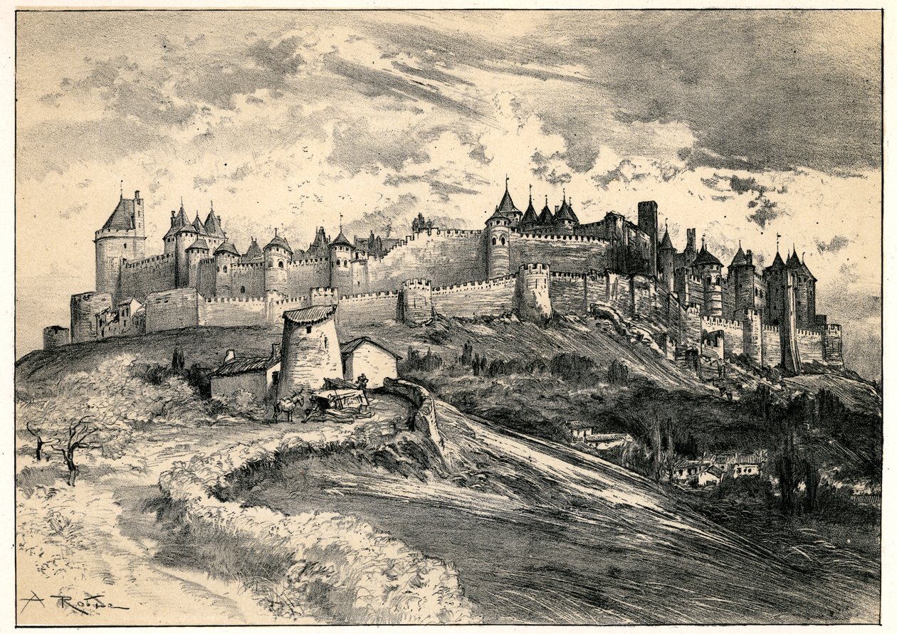 Città medievale di Carcassonne da Albert Robida