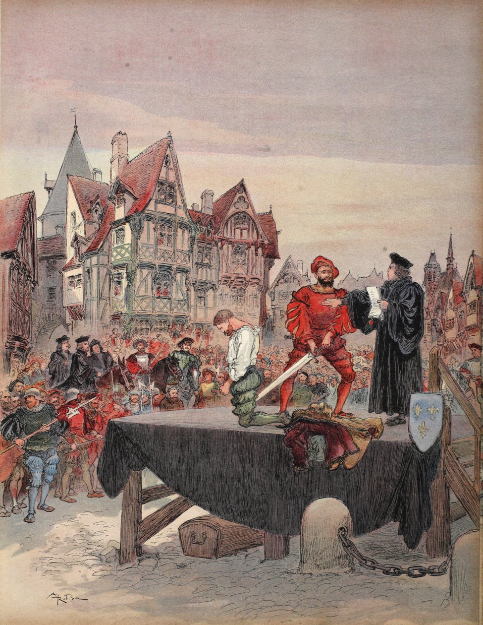 San Vallier perdonato sul patibolo, illustrazione da 