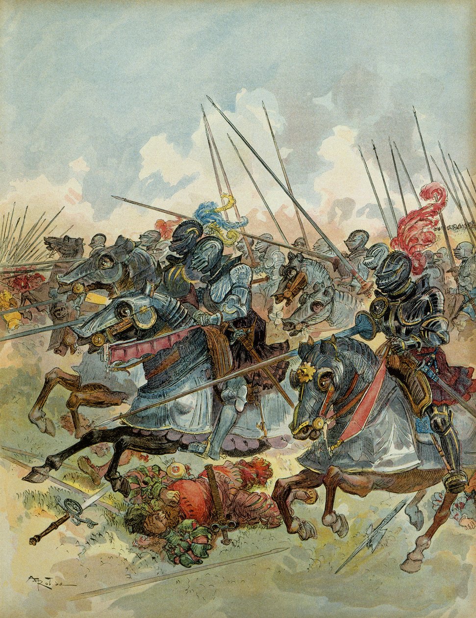 Sesta guerra italiana (1521-1526): Battaglia di Pavia (Italia), 24 febbraio da Albert Robida