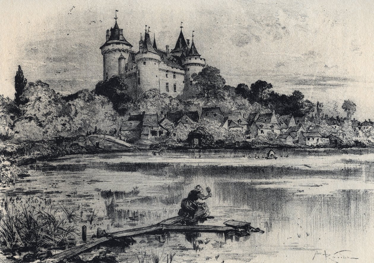 Il castello di Combourg in Ille-et-Vilaine - Vecchia Francia - Bretagna - testo, disegni e litografie, di Albert Robida (1848-1926) non datato fine XIX secolo da Albert Robida