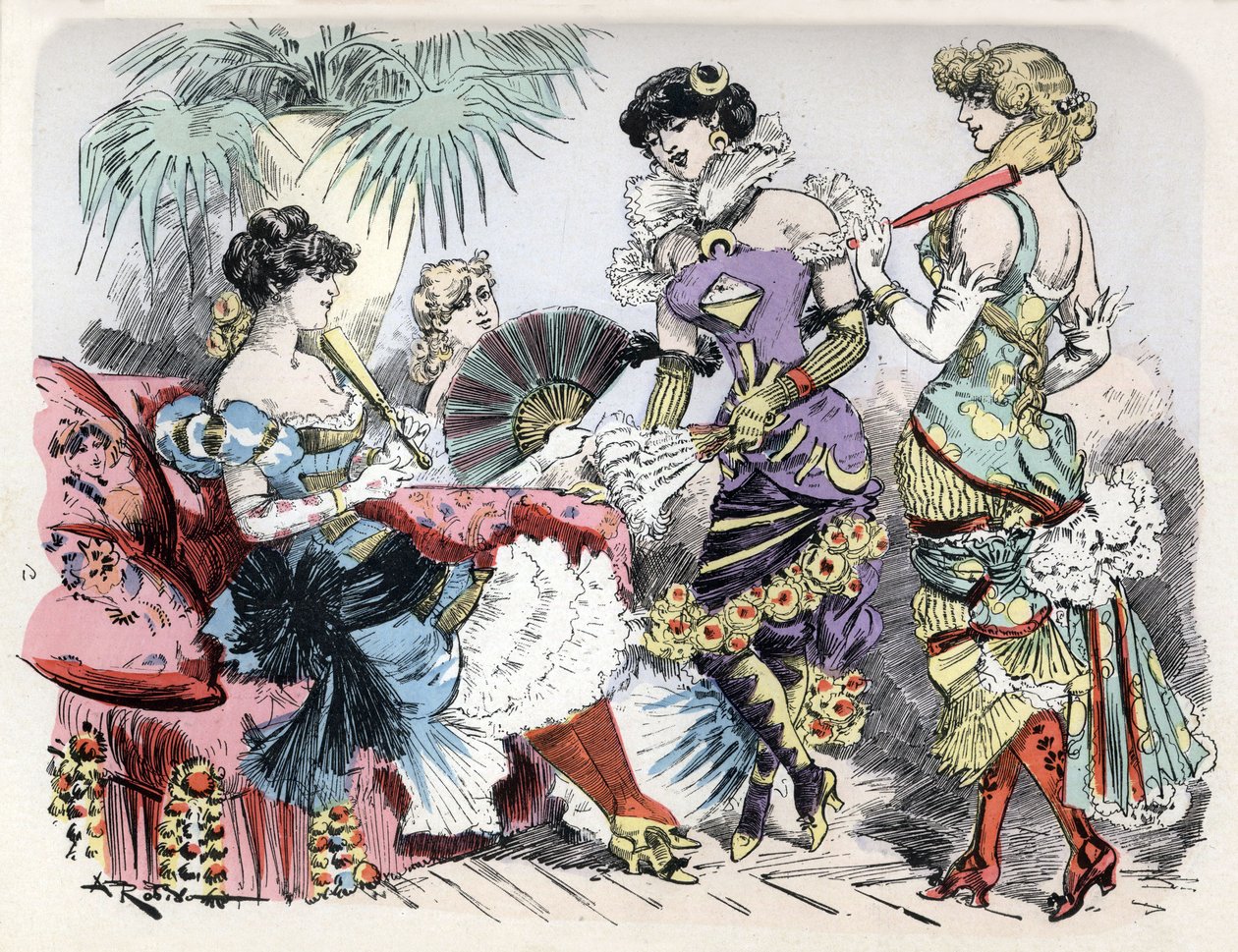 Visione futurista della moda da Albert Robida