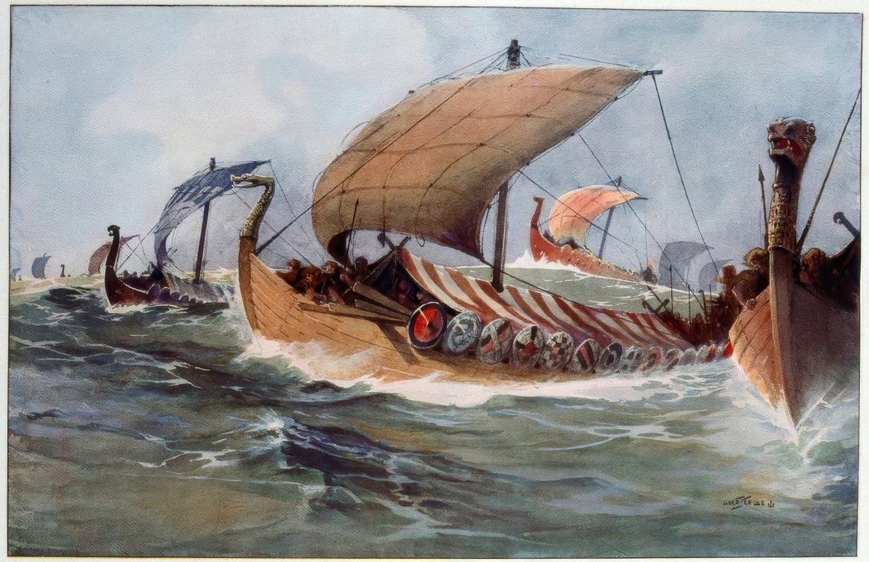 Drakkar. Navi vichinghe a vela da Albert Sébille