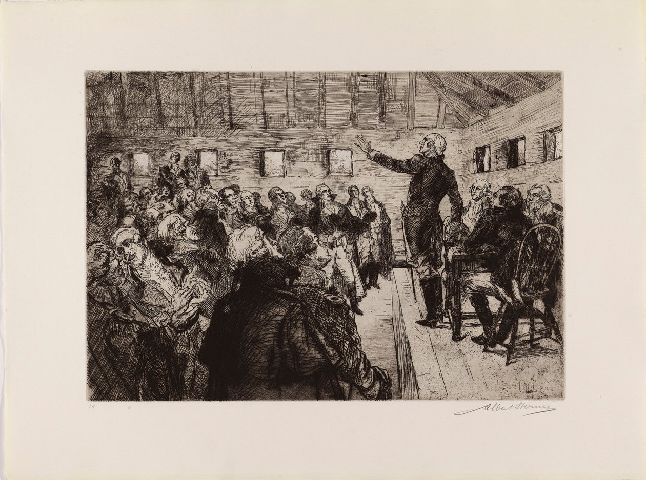 Washington impedisce una dittatura militare (dal portfolio "The Bicentennial Pageant of George Washington") da Albert Sterner