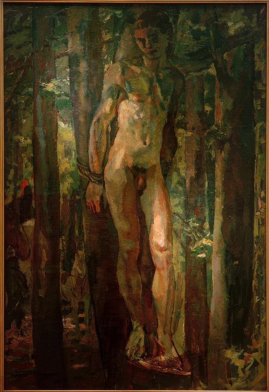 San Sebastiano legato nel bosco da Albert Weisgerber