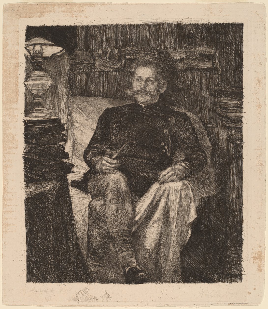 Franz Rose nel suo studio da Albert Welti