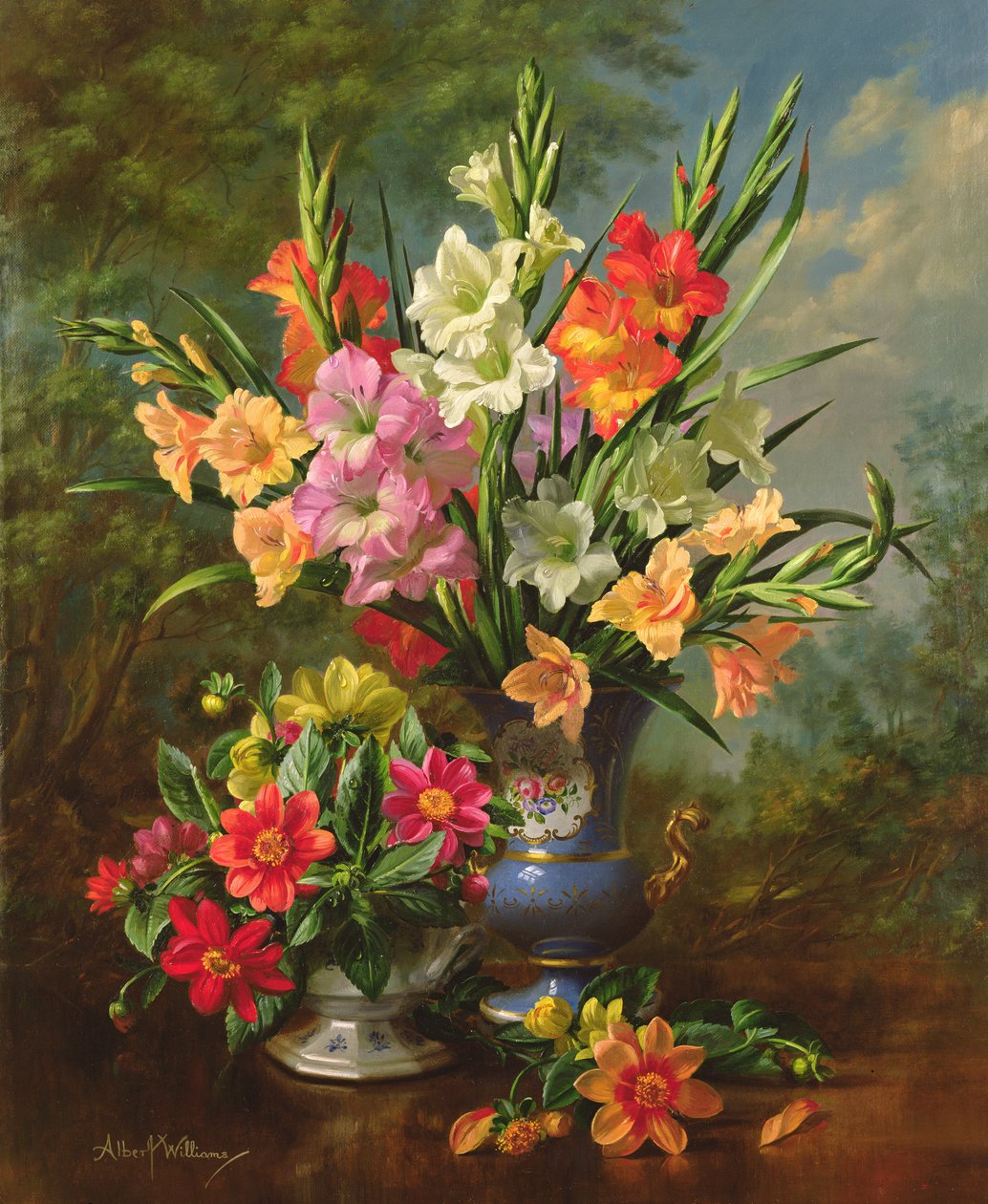 AB1062B Gladioli e dalie da Albert Williams