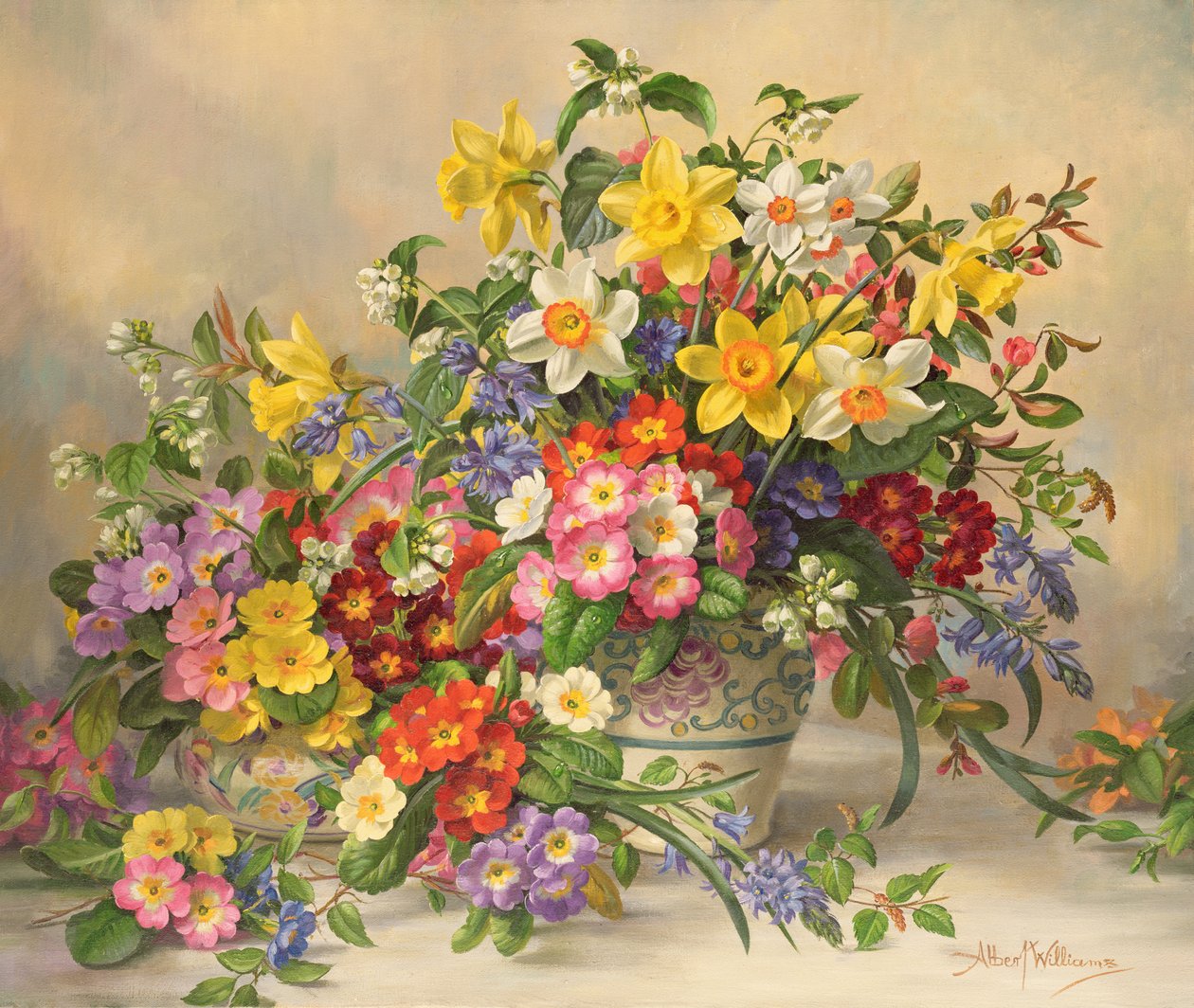 AB/296 Fiori di primavera e ceramiche di Poole da Albert Williams