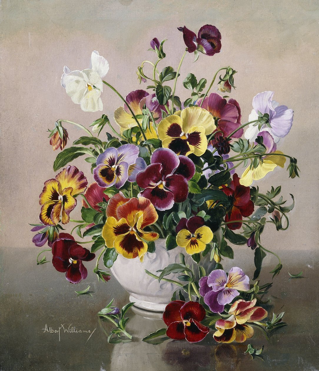 Natura morta con viole del pensiero da Albert Williams