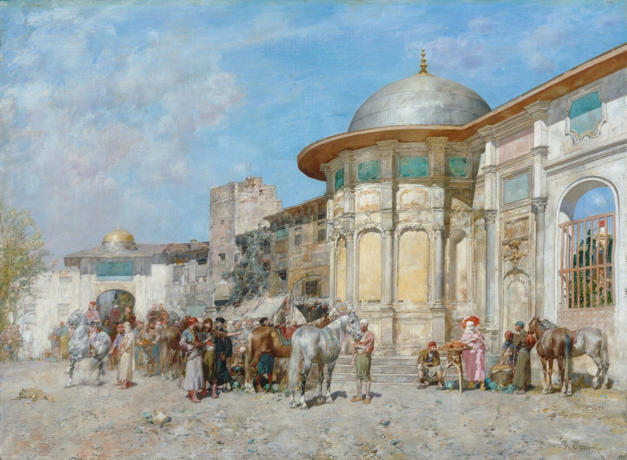 Mercato dei cavalli, Siria da Alberto Pasini