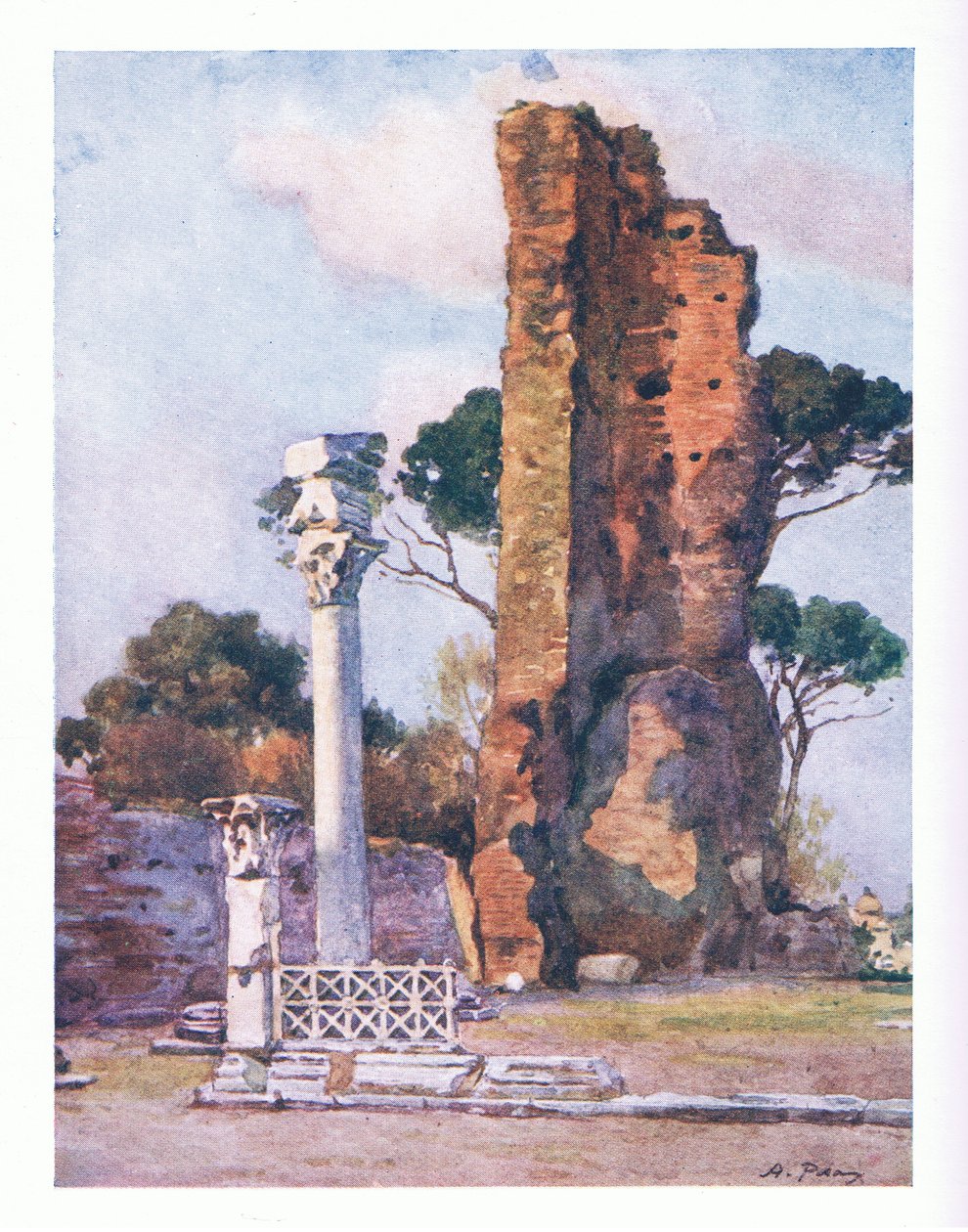 Basilica Flavia del Palatino, da Roma pubblicato da A & C Black Ltd, 1925 da Alberto Pisa
