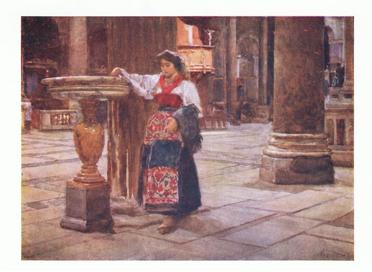 Nella chiesa di Ara Coeli, da Roma pubblicato da A & C Black Ltd, 1925 da Alberto Pisa