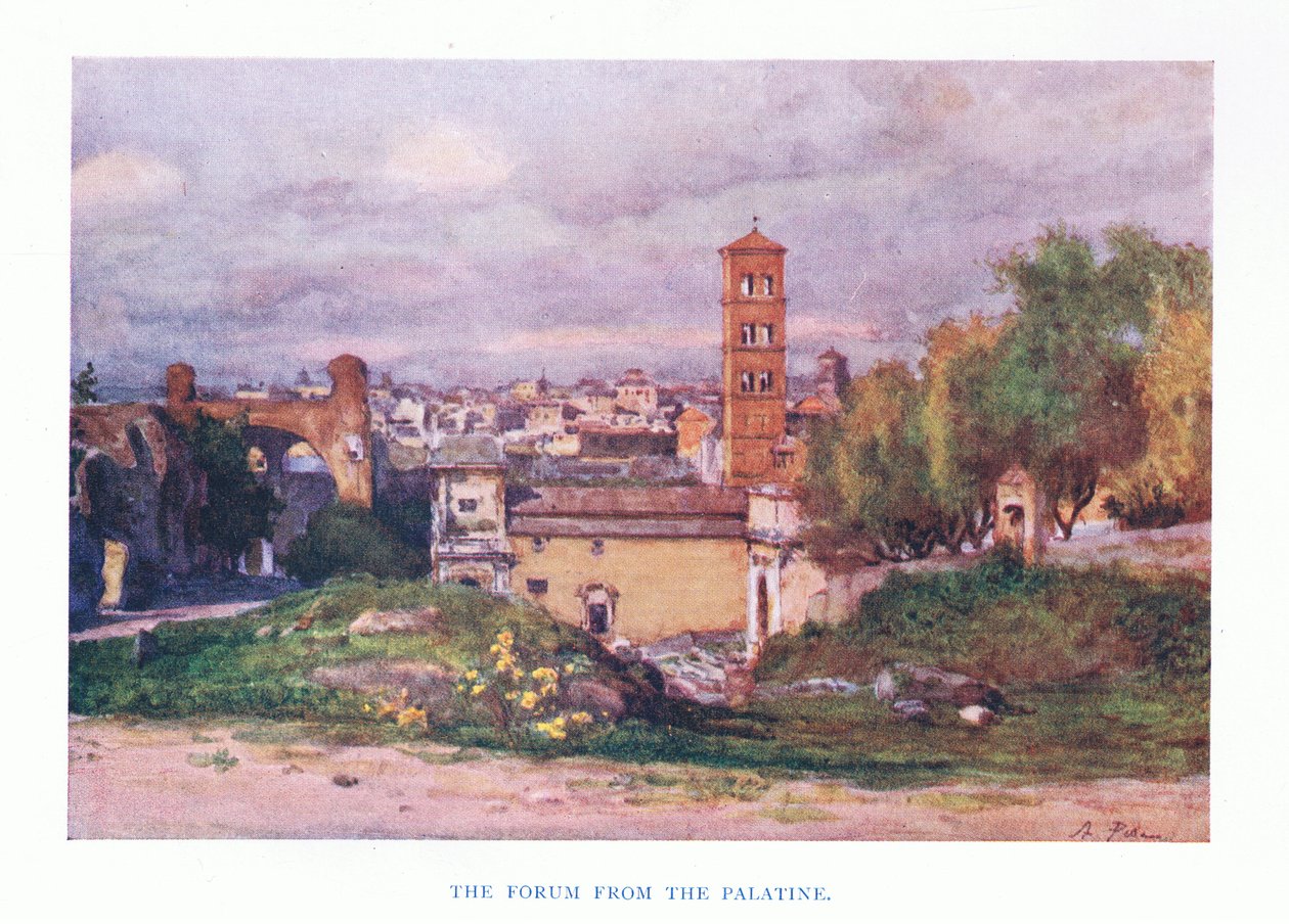 Il Foro, dal Palatino, da Roma pubblicato da A & C Black Ltd, 1925 da Alberto Pisa