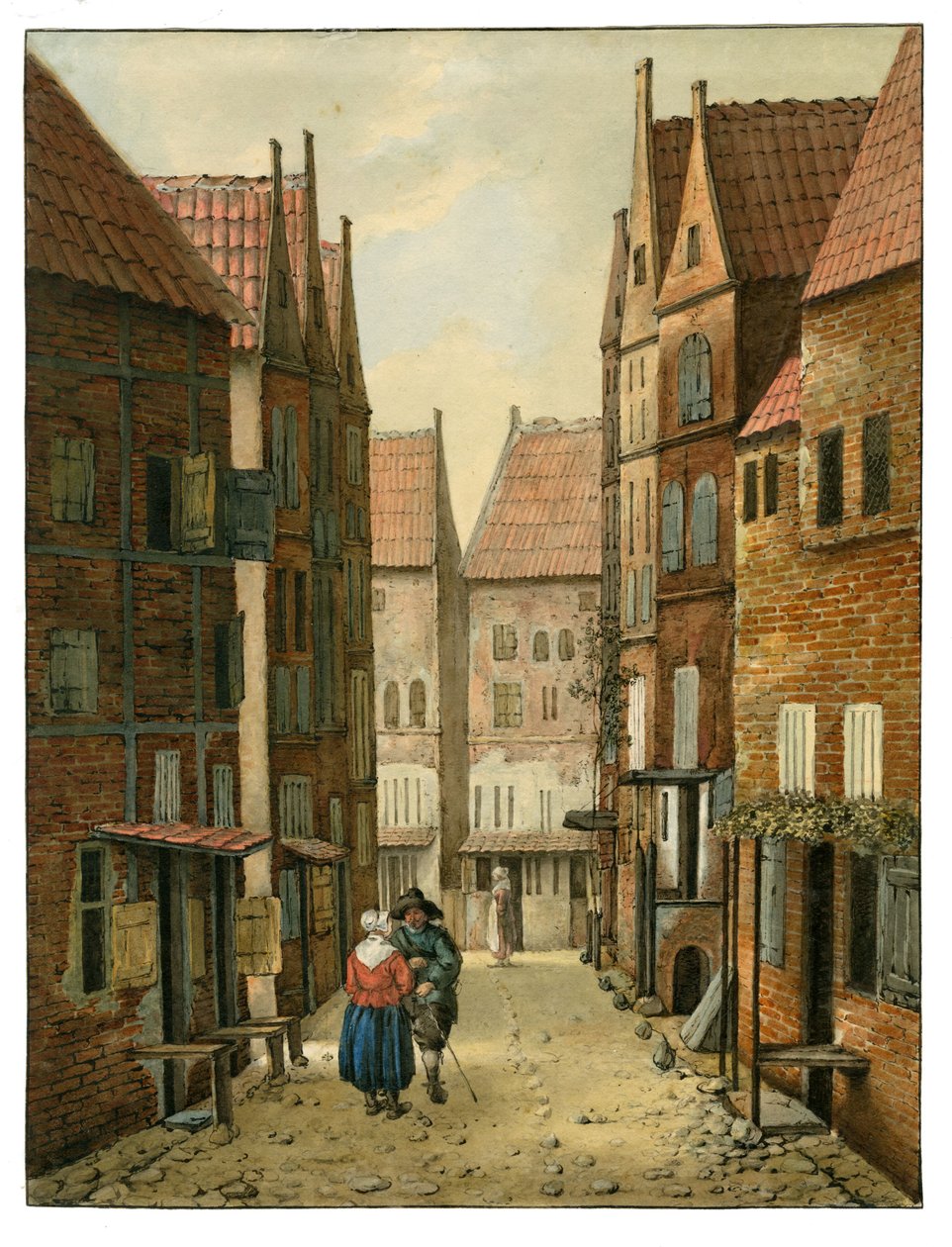 Strada a Delft Albertus Brondgeest dopo Jacobus Vrel, SA Delft, inv.n.65127 da Albertus Brondgeest