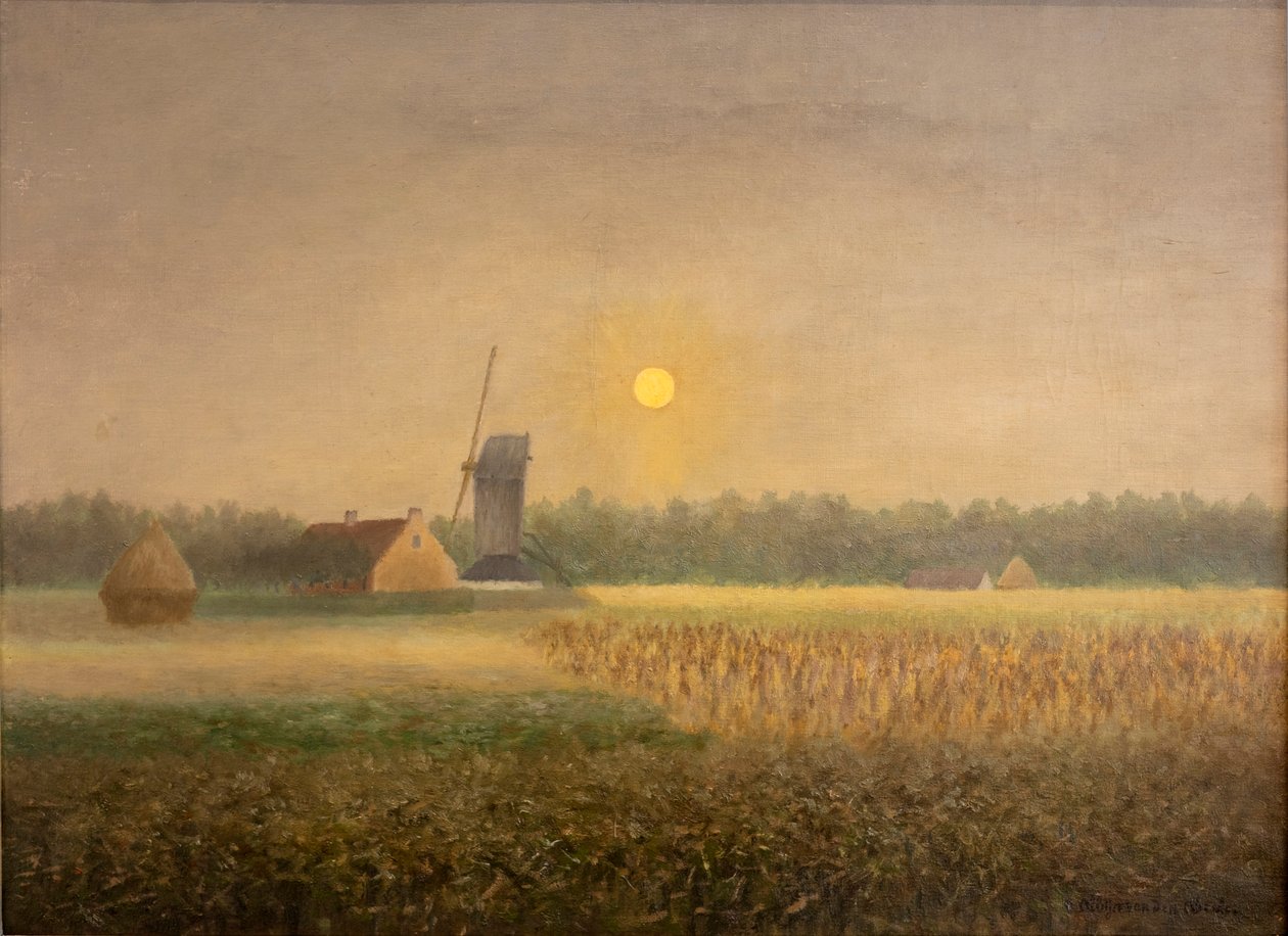 Mulino a vento a Latem al chiaro di luna da Albijn Van den Abeele