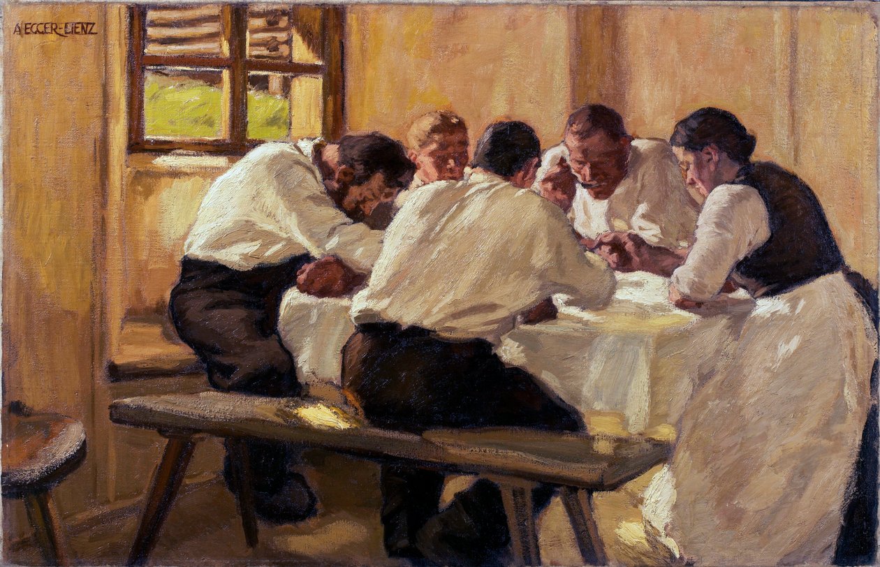 Il pranzo, la zuppa (versione 2) da Albin Egger Lienz