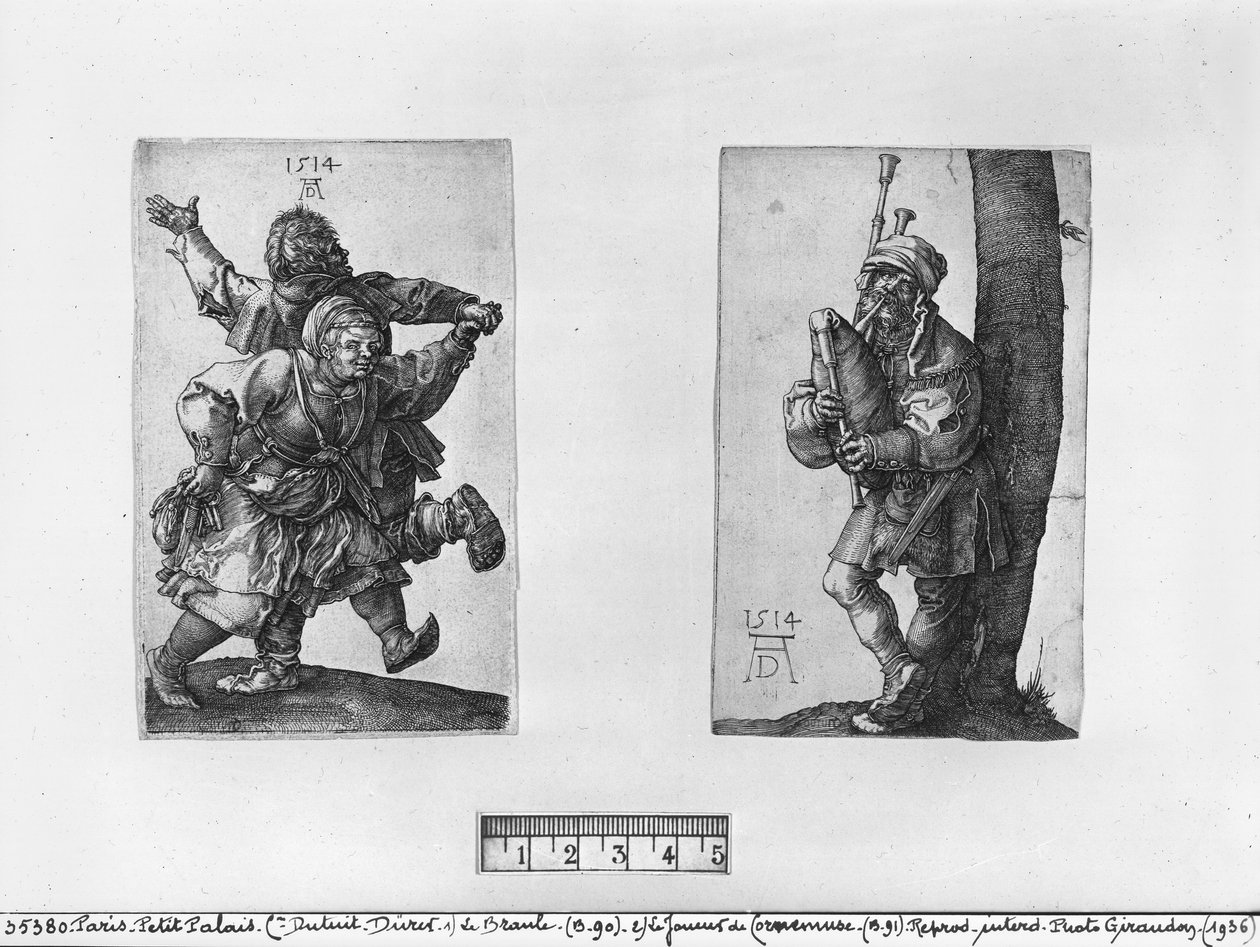 Contadini danzanti e un suonatore di cornamusa, 1514 da Albrecht Dürer