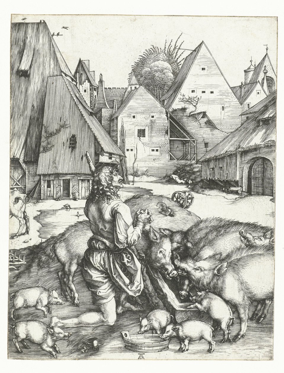 Il figliol prodigo tra i porci da Albrecht Dürer