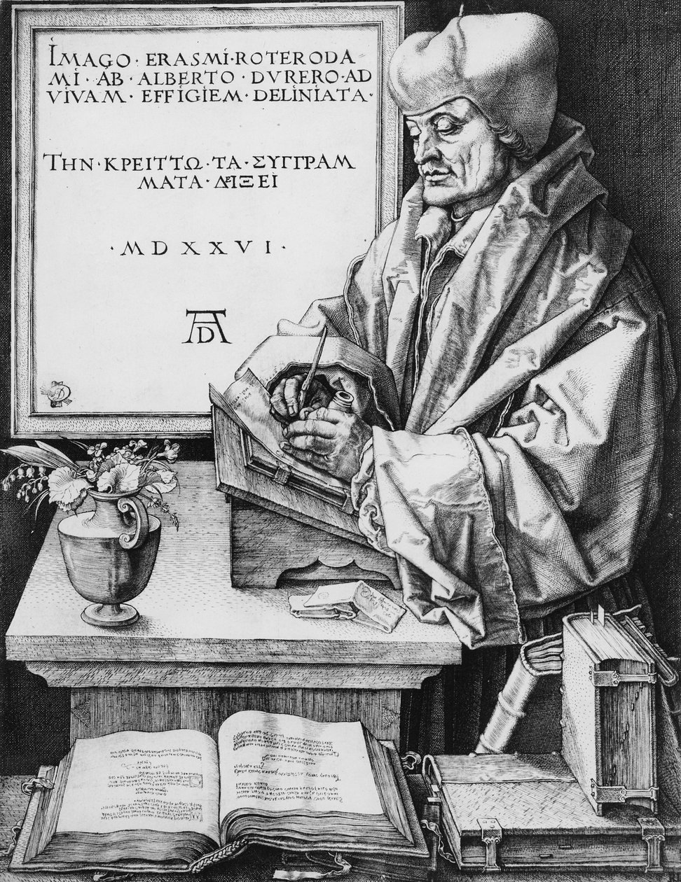 Desiderius Erasmus (1466-1536) di Rotterdam, 1526 da Albrecht Dürer