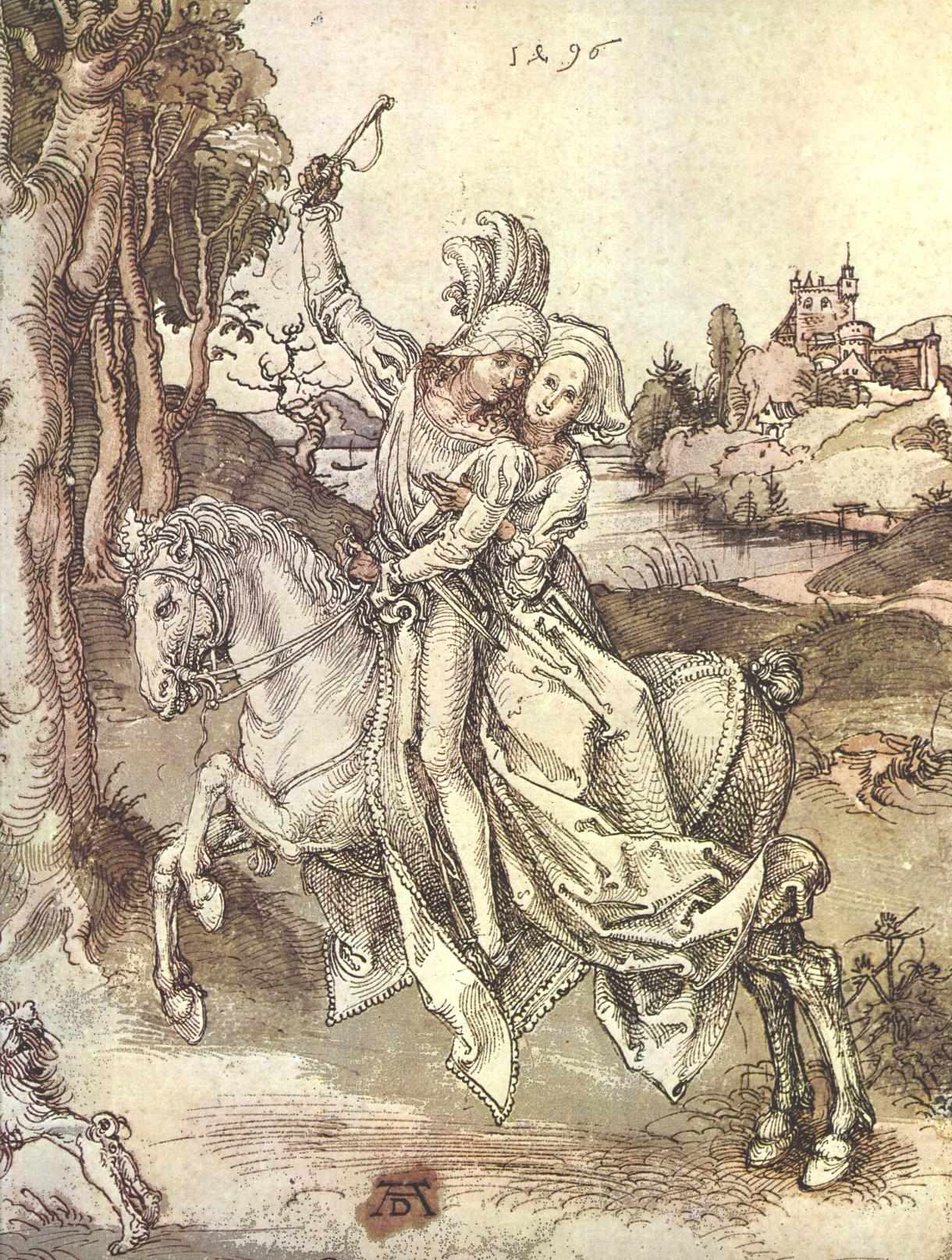 Giovane coppia a cavallo da Albrecht Dürer