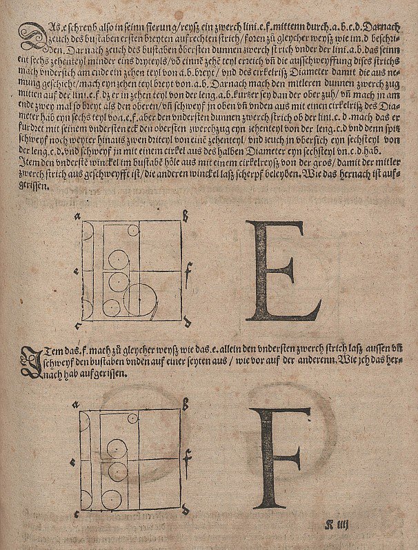 Costruzione di lettere da Albrecht Dürer