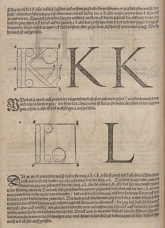 Costruzione di lettere da Albrecht Dürer